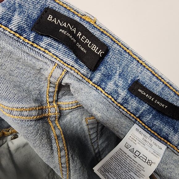 Banana Republic High Rise Cutoff Denim Shorts Size 31 (32-34") Distressed Ripped - Picture 8 of 9